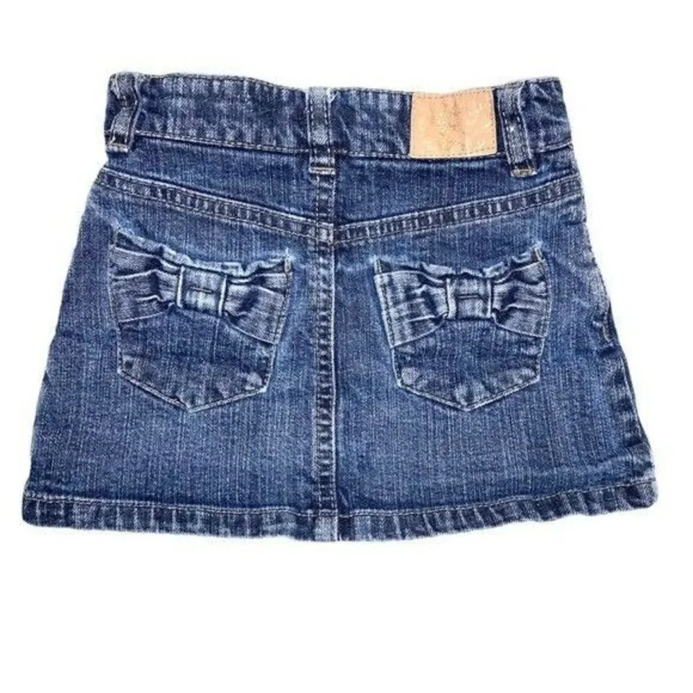 GIrls Jean Skirt Children's Place Glitter Shimmer Denim Bows & Gem Detail